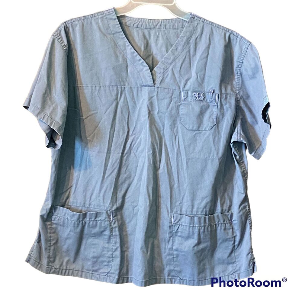 Med Couture Scrubs Top Women Nurse Dental Medical Embroidery Pocket Timeless